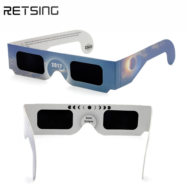 Оптовая продажа 2021, сертифицированные ISO очки Eclipse OEM, Бумажные очки на заказ от солнечного затмения