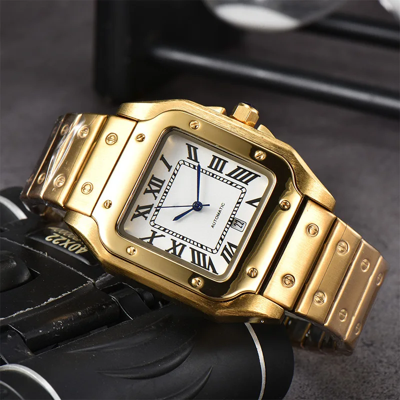 2024 Original Brand Watches For Mens Fashion Classic Square Waterproof Wristwatch Luxury Sports Male Clocks