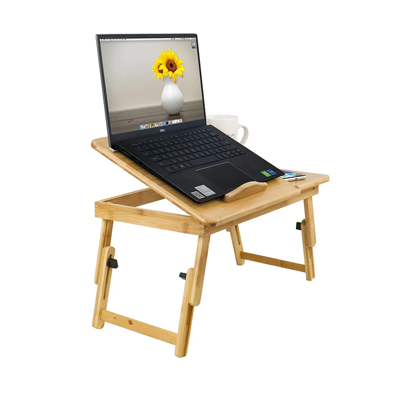 Wholesale Multifunctional Workstation Bamboo Portable Folding Laptop Table