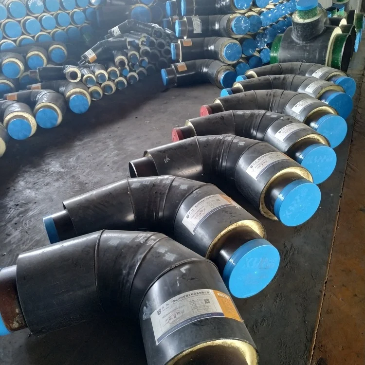 Underground Direct Buried HDPE outer pipe and polyurethane Foam insulation Elbow bend Pipe Fitting