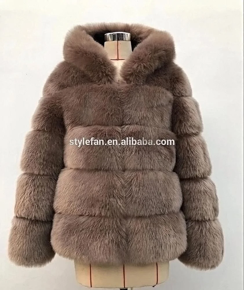 2019 Fashion Faux Fur Hooded Coat Winter Clothing For Women Fake Fox Fur Waistcoat &Jacket For Lady XXXL