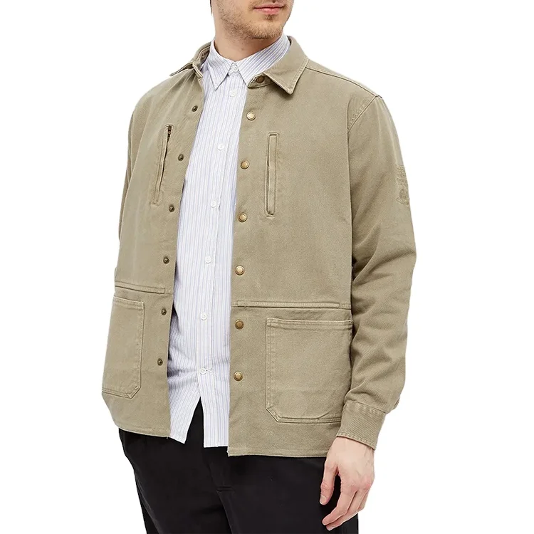 
Custom Work 100 Cotton Shirt Long Sleeve Press Stud Closure Twill Fabric Wholesale 