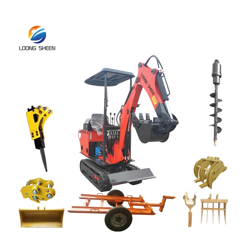 LX06-9 Mini Digger Hydraulic 800KG Micro Mini Bagger Crawler Excavator