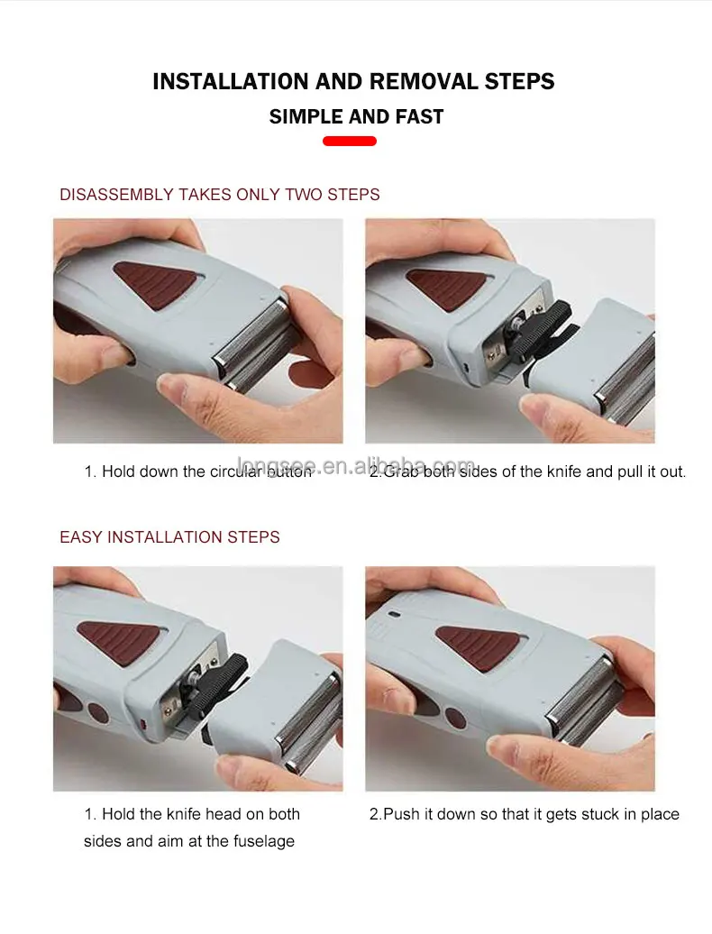 Hot sale Shaver for Men Twin Blades Reciprocating electric shaver  LS2202 compatible with Andis ProFoil Lithium foil shave