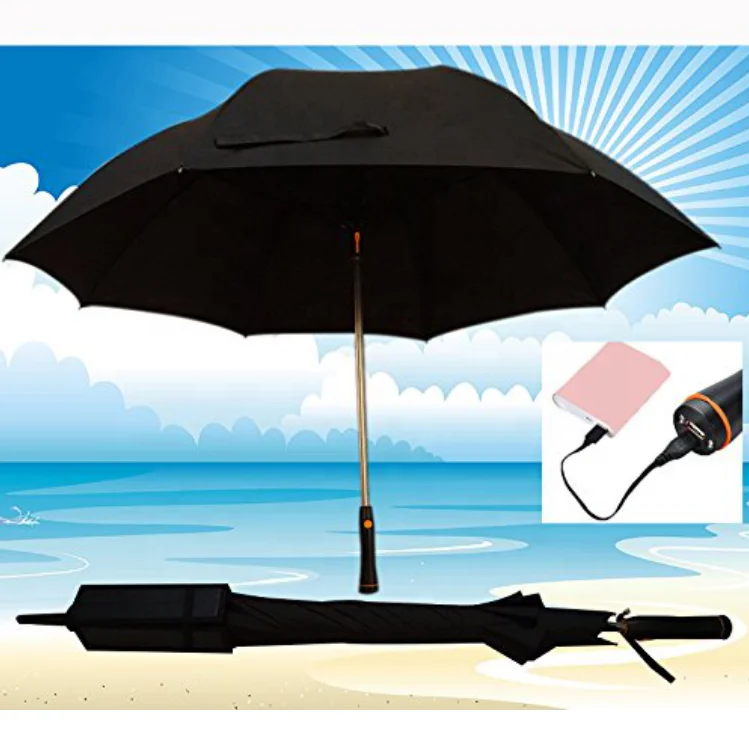 China Umbrella Factory Cheap Outdoor UV Protective Smart Market Umbrella With Fan