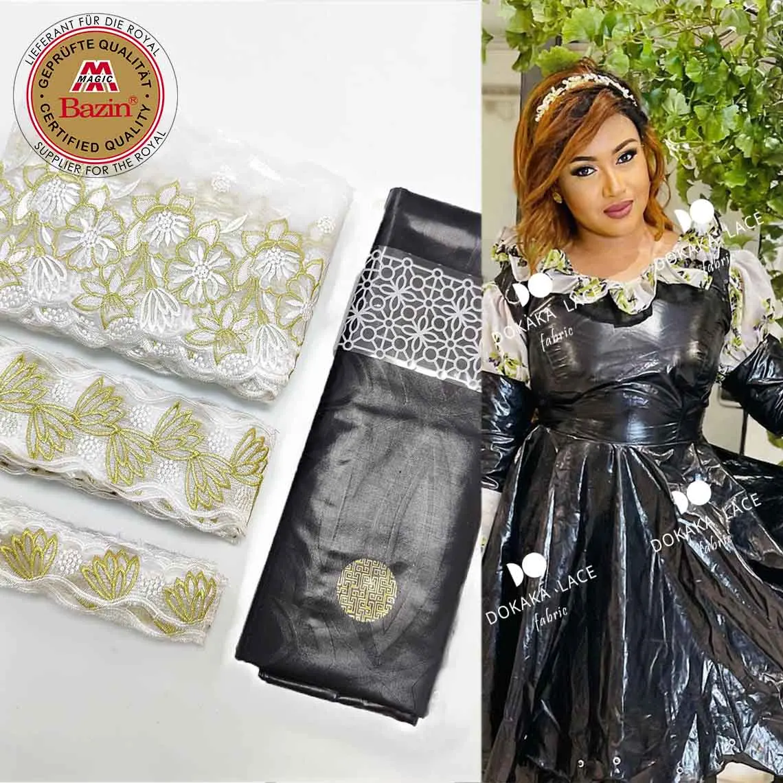 Black And White Vintage Guipure Ribbon For Crafts For Women Sewing Daily Party Dresses Latest Shinny Bazin Riche Lace Material