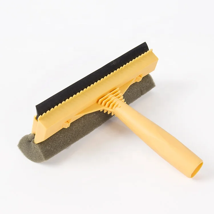 Standard 2-in-1 Dual Side Blade Rubber Scrubber Sponge Professional All-Purpose plastic Window Squeegee for Car Windshield