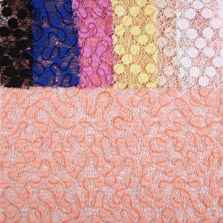 HA-15880 New Fashion Chemical Latest High Quality Sequin Fabric Lace Embroidery Fabric