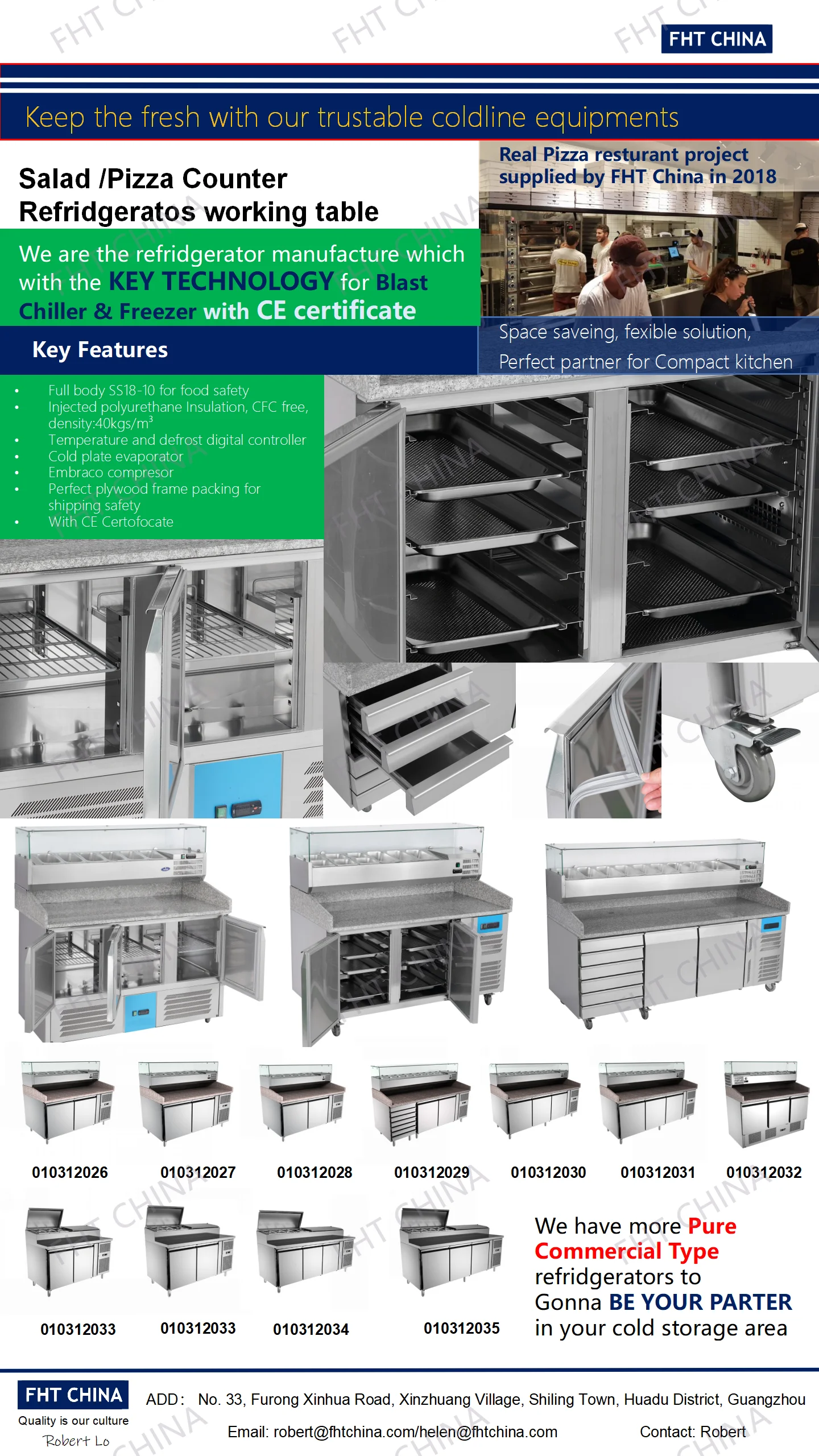 
Saladette sandwich prep tables Salad fridge bar 3 doors Salad Pizza counter refrigerator display with the Top Displayer 