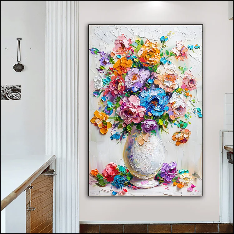 New Chinese flower hand-painted living room hanging picture home decor painting and wall art other paintings