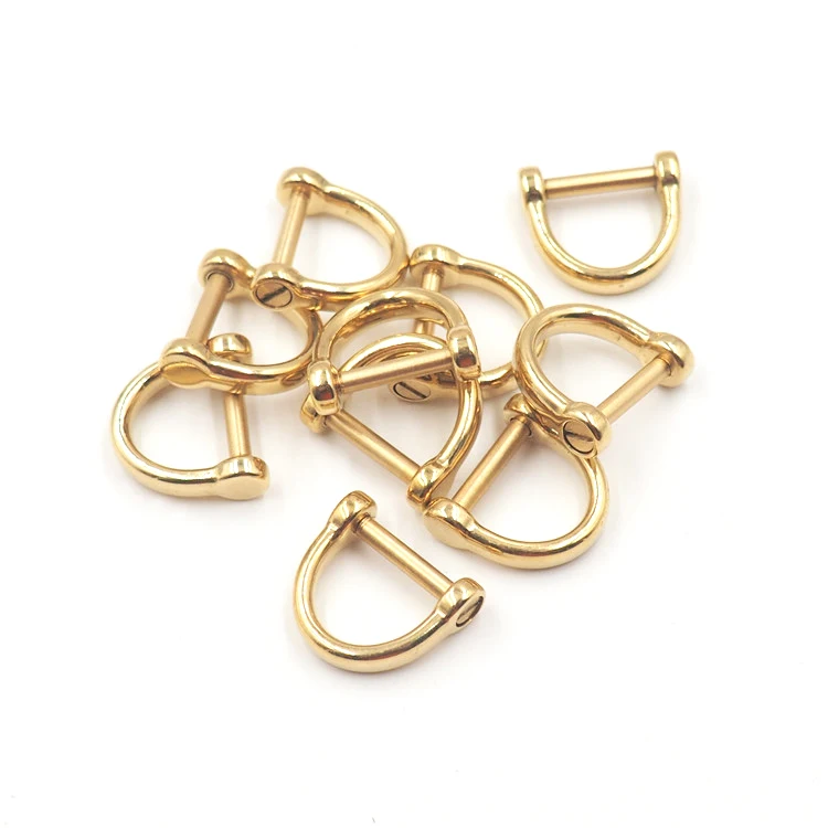 Твердое Латунное d-образное кольцо со штифтом, открывающийся кожаный ремешок, скоба, скоба, винт