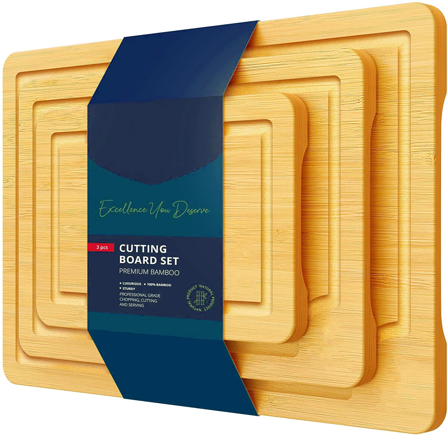 Лидер продаж, Бамбуковая разделочная доска, набор разделочных досок с лотком для кухни, сыра, овощей