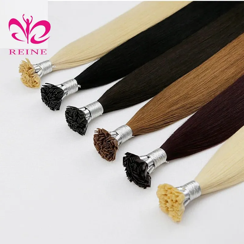 Straight Flat Tip Hair Extensions Natural Real Human Hair Extensions Keratin Capsule 50pcs/ Set Brown Blonde Color 12-30inches