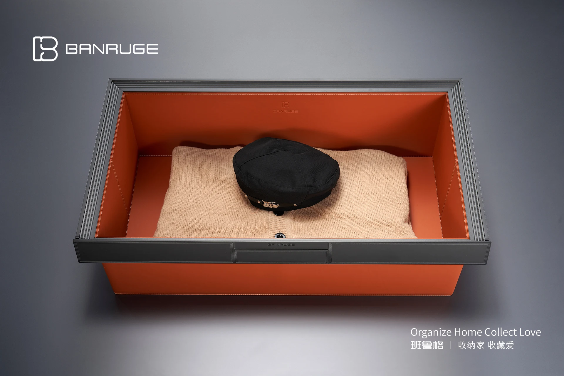 BANRUGE High-End Furniture Leather Wardrobe Closet Storage Pull Out Baskets Organizer Accessories