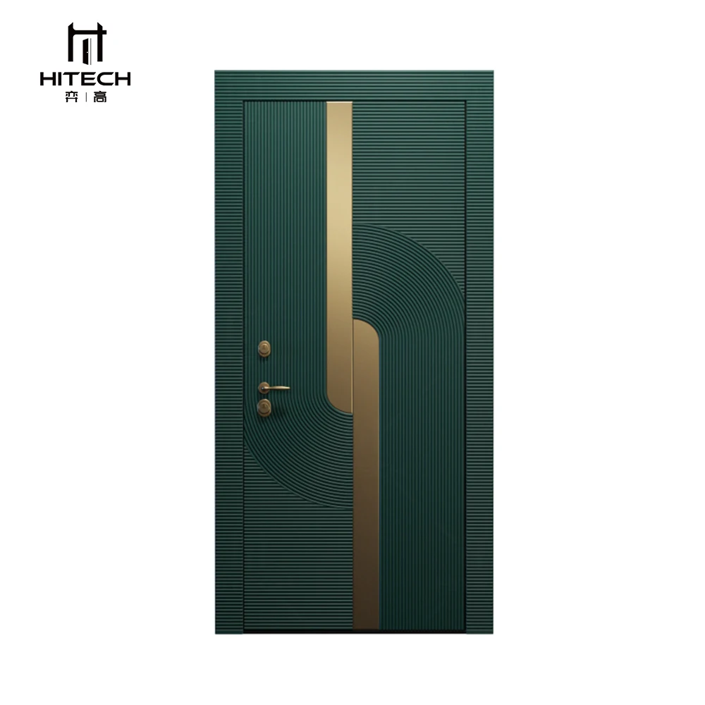 Hitech manufacturer custom impact door modern villa security exterior door modern black exterior door
