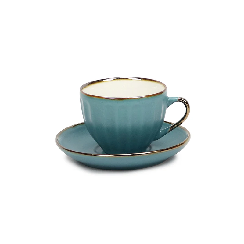 Wholesale custom logo printing porcelain cup and saucer sets for coffe/tea