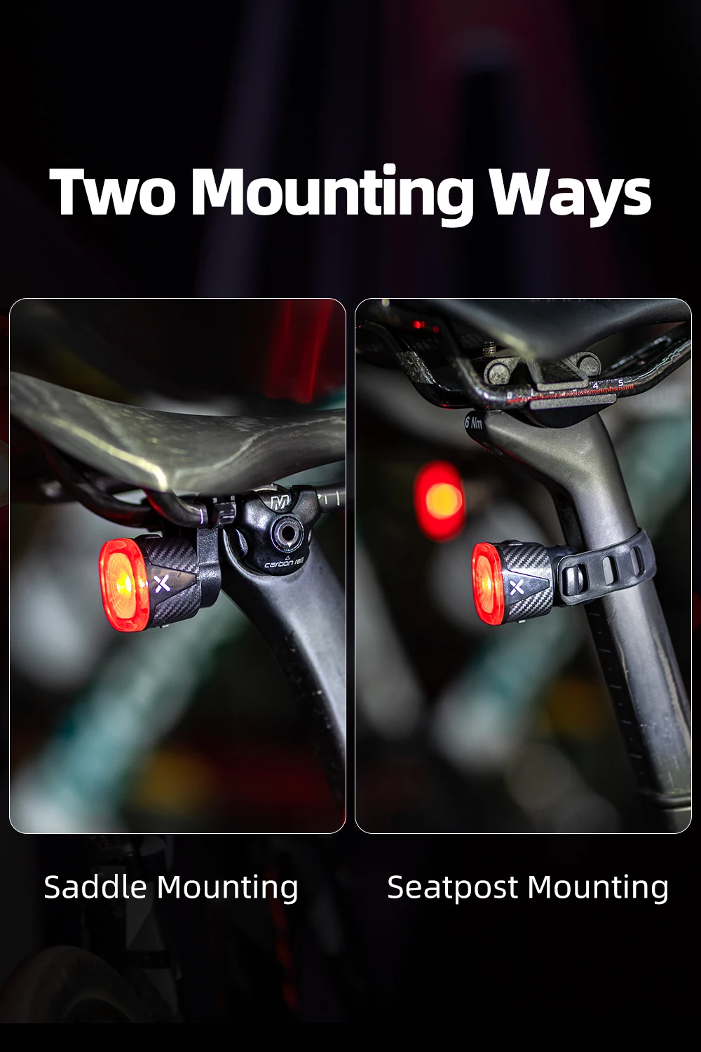 XOSS XR01 New Bicycle Smart Brake Tail Light MTB Road Bike Auto Brake Sensing Light IPX6 Waterproof LED Warning Rear Lamp