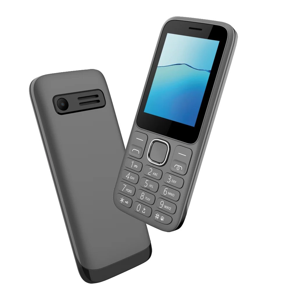  Низкая цена экран 2 4 дюйма 2G разблокированный телефон с двумя SIM-картами 2402-серый + черный