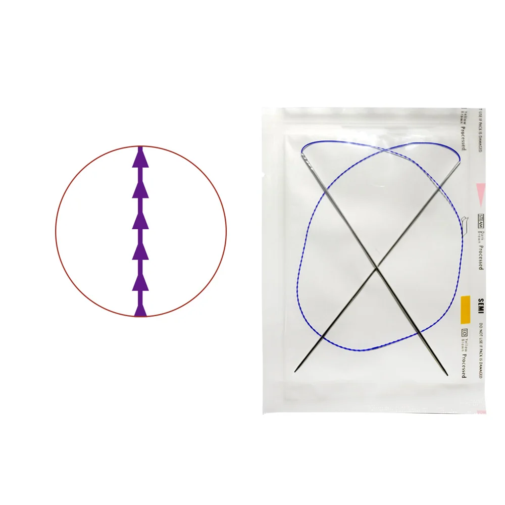 Free Shipping 20G 380mm fishbone double needle pdo thread manufacturer face lifting thread pdo plla pcl for breast lift thread