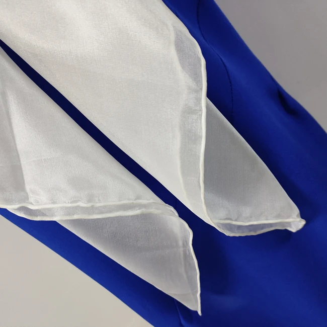 White Bulk Silk Scarf Hand Rolled Hemming Silk Habotai Scarf With 100%Silk Thread In Natural White Color