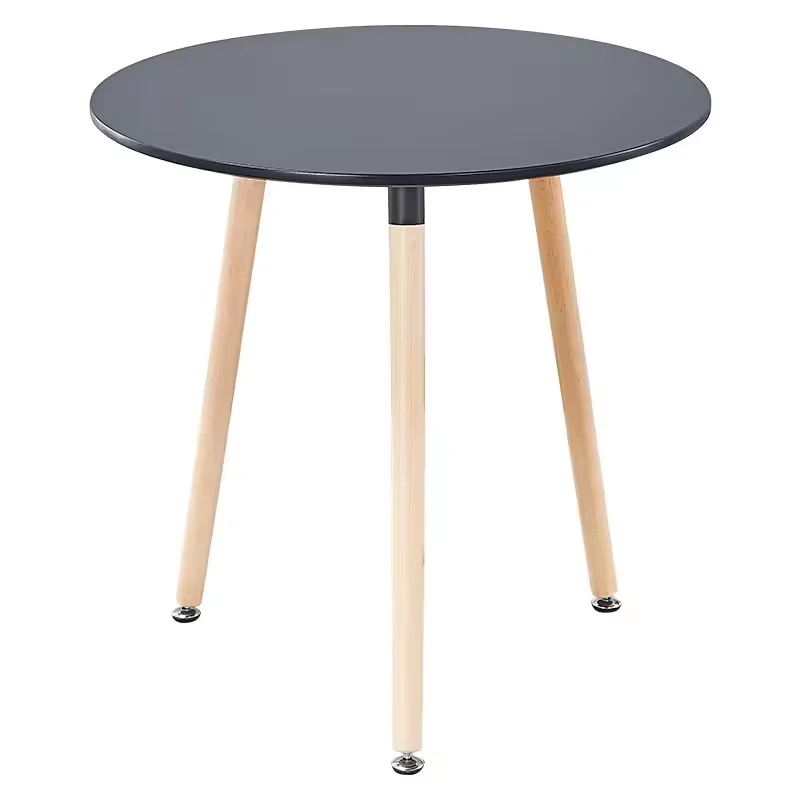 Modern MDF Household  Cheap Desktop Outdoor Indoor solid Wood Table Coffee Shop Table Small Round Dining Table
