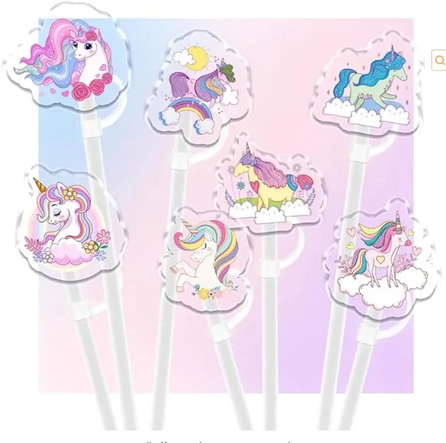 8mm 10mm Custom Designer Plastic Clear Tumbler Cups Accessories Straw Topper Taylor Smile Face BPA Free Acrylic Straw Topper