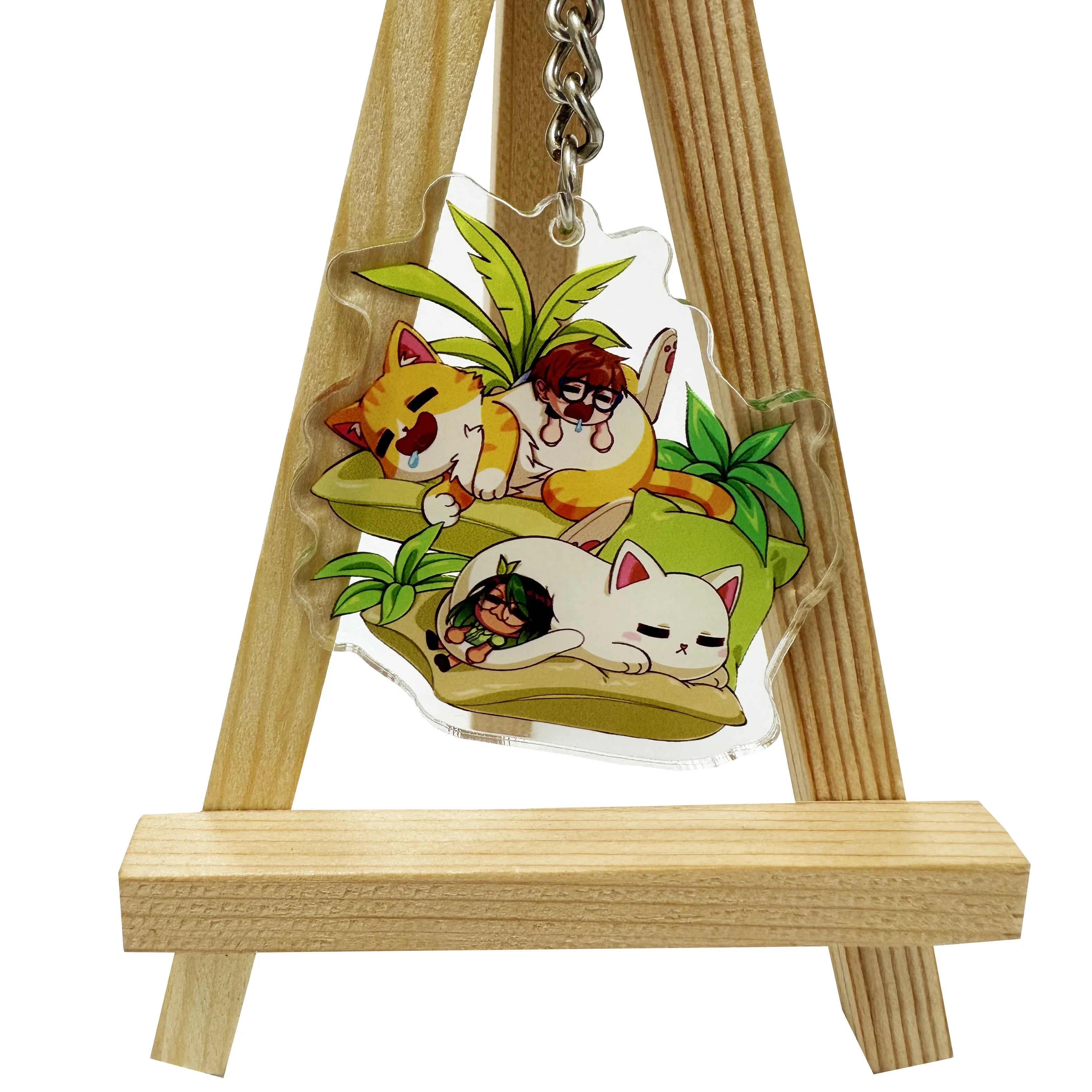 Acrylic Keychain Photo Laser Cut Plastic Diy Design Customised Clear Printed Anime Glitter Acrylic Charm Custom