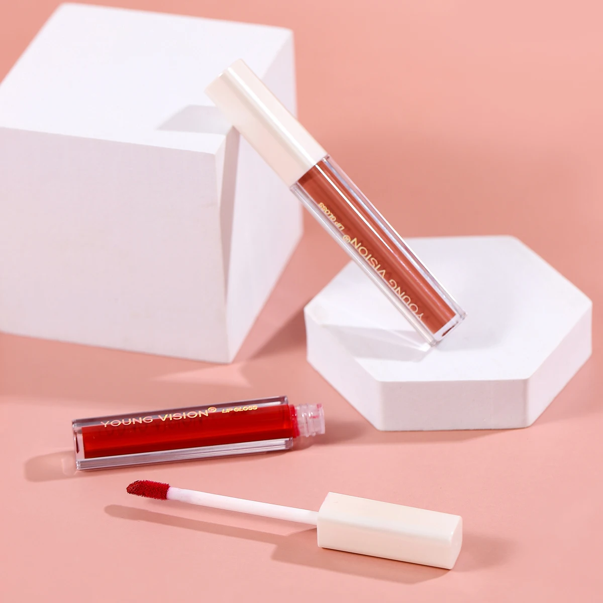 Lipgloss Vendors Private Label Luxury Square Tube Shiny Glossy Moisture Nude Clear Lip Gloss