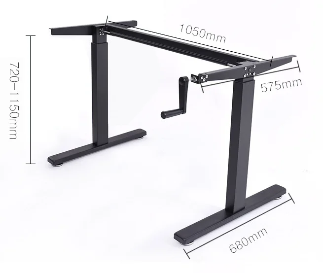 Affordable crank hand control lifting sit-stand desk standing-up table smart office workstation use