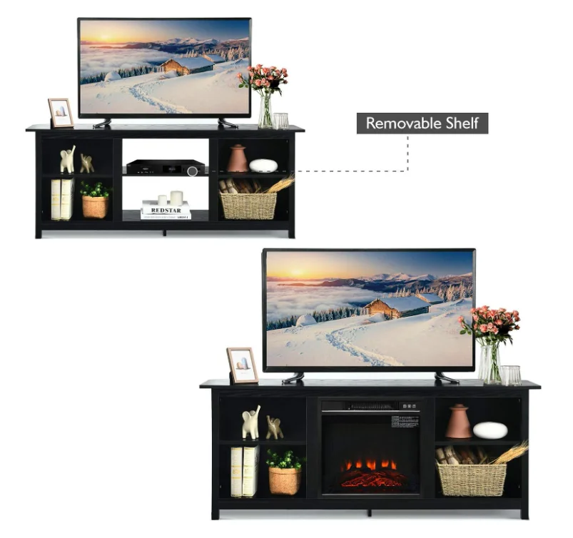 Modern Design simple TV Stand and Living Room Furniture Electric Fire Place Modern TV Cabinet Stand storage coffee table