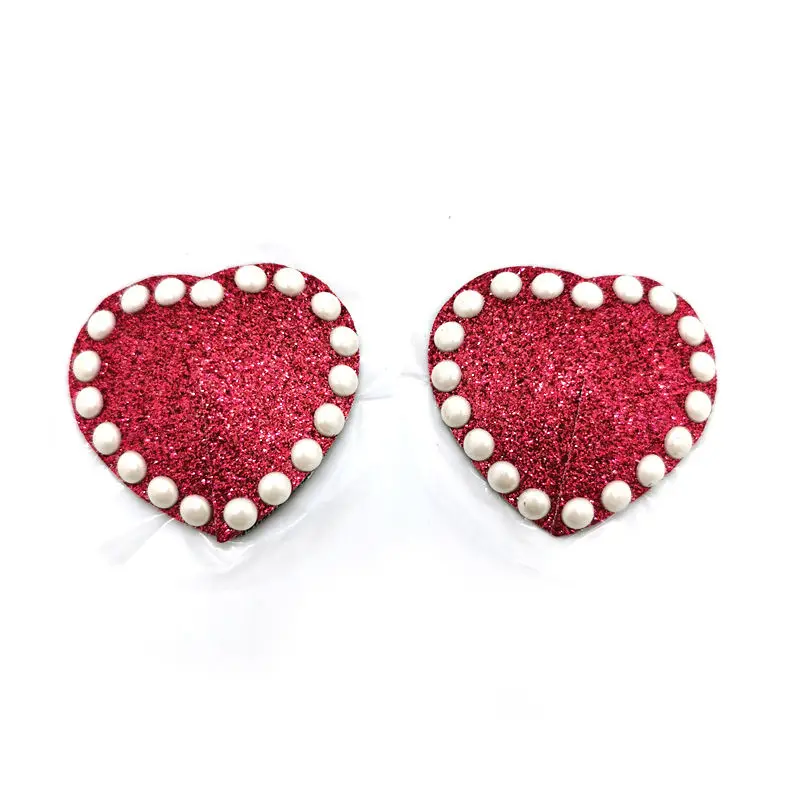 Factory Wholesale New Design Pearl Glitter Nipple Cover Reusable Self adhesive Nipple Covers