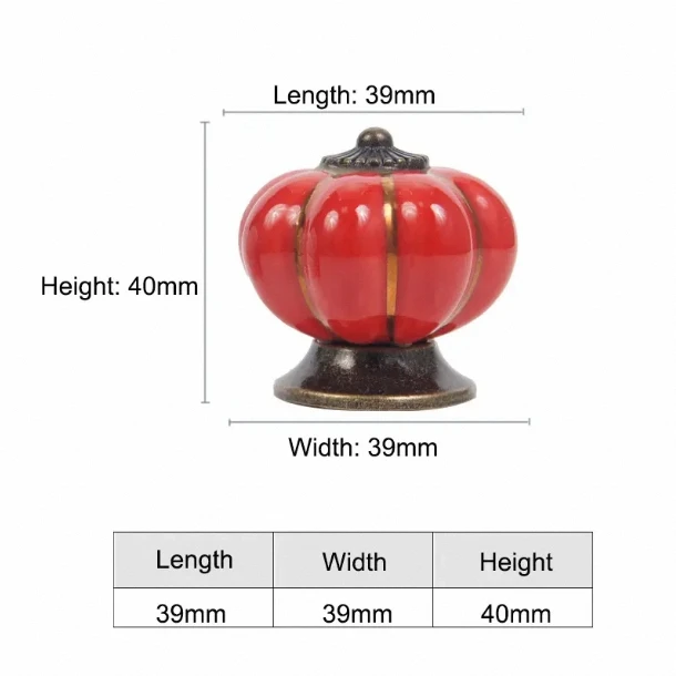 Vintage Decorative Ceramic Pumpkin Knobs Drawer Cabinet Ceramic Drawer Handles Knobs For Kids