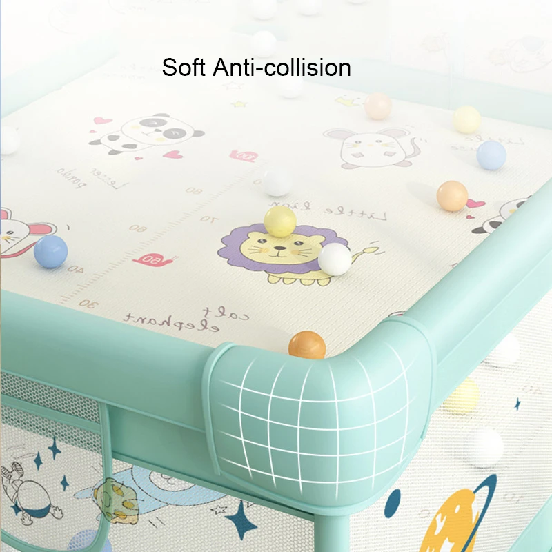 Astronaut Pattern Baby Game Fence With Balls For Living Room Safety Toddler Walk Indoor Playpen