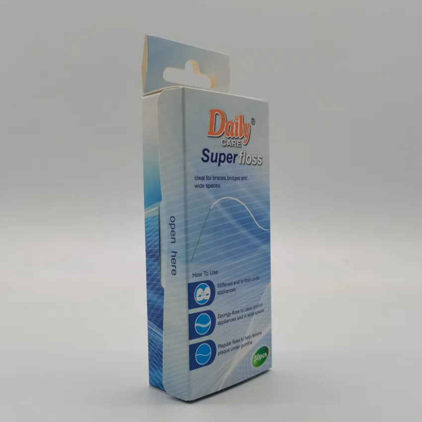 Nylon Materials Dental Orthodontic Floss Oral Care Super Floss Use For Cleaning Braces Bridges and Wide Gaps