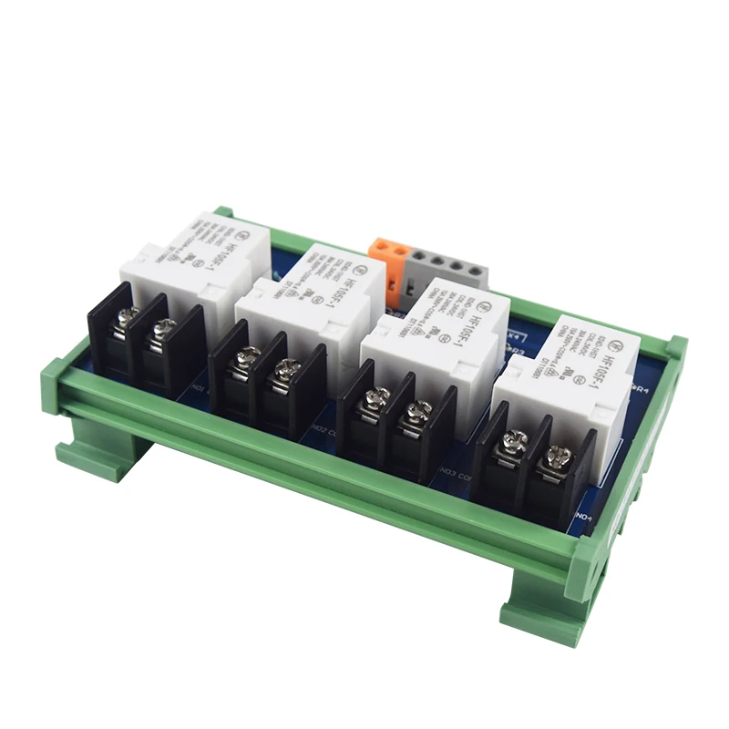 Huaqingjun 4-Channel 30A High Power Single Open HF105F-1 Hongfa Relay Module  DC 24V /12V for Industrial Automation Control