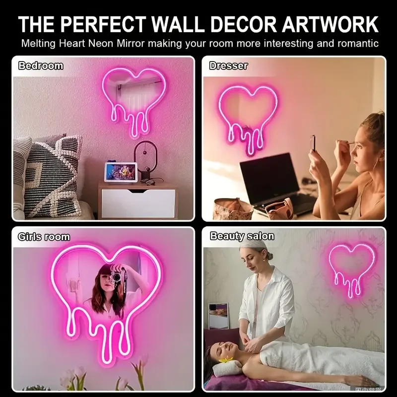 Rebow Free Design Silicone Acrylic Custom Neon Name Sign Logo Pink Love For Wedding Anniversary