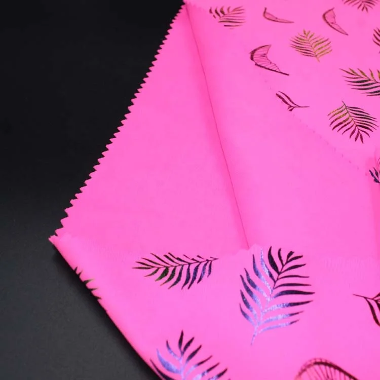 new style polyamide elastane wholesale printing pattern foil printing iridescent sequin fabric