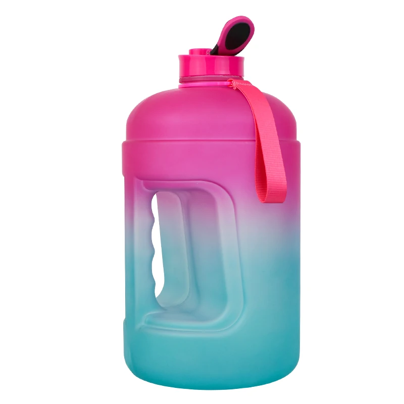 big mouth 3.78l transparent plastic gallons for water, gallon measuring kettle for sports, gym bottles with time marker