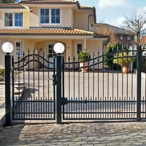 Top Ranking Black Steel Anti-Rust Single Gate Fence Gate For Residential Outdoor Yard Entry Iron Gate
