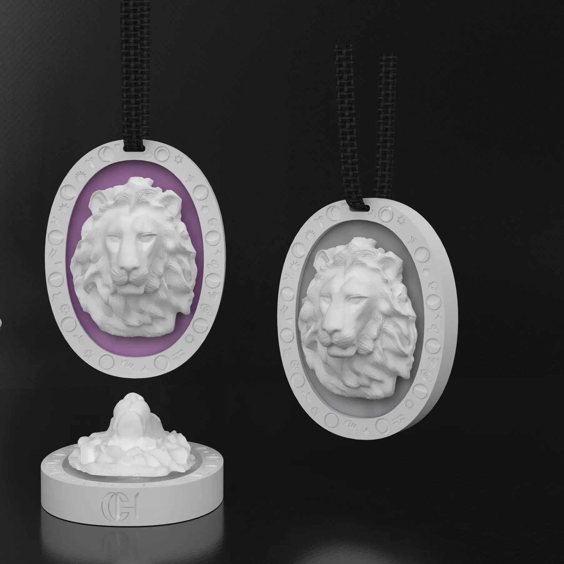 C&H Wholesale Creative Unique Design Lion Shape Embossed Ceramic Aroma Stone For Home Decoration