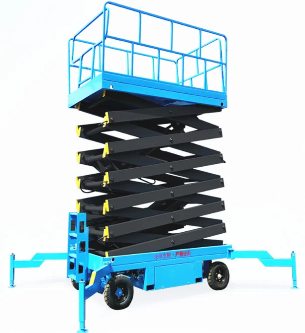 warehouse hydraulic lift equipment lead acid battery electric cargo lift self propelled scissor lift
