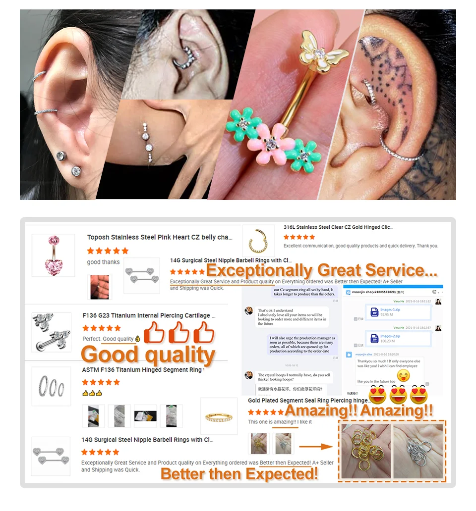 316L Surgical Steel Oval Design Multi CZ Hinged Segment Septum Ring Body Jewelry