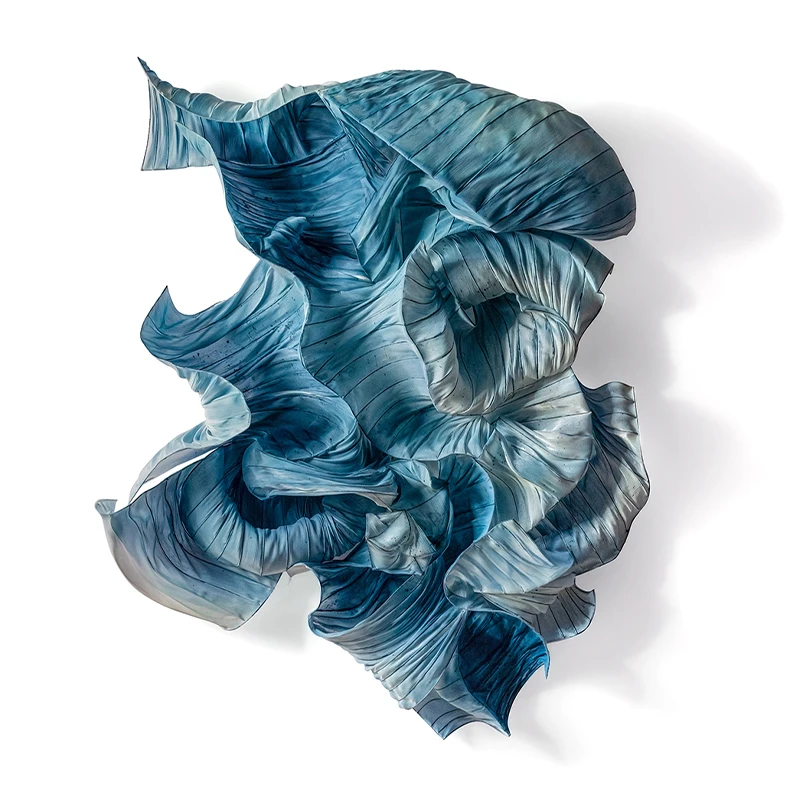 Modern Abstract Handmade Wall Art Large 3D Flower Painting Colorful Clothes Art Work For Wall