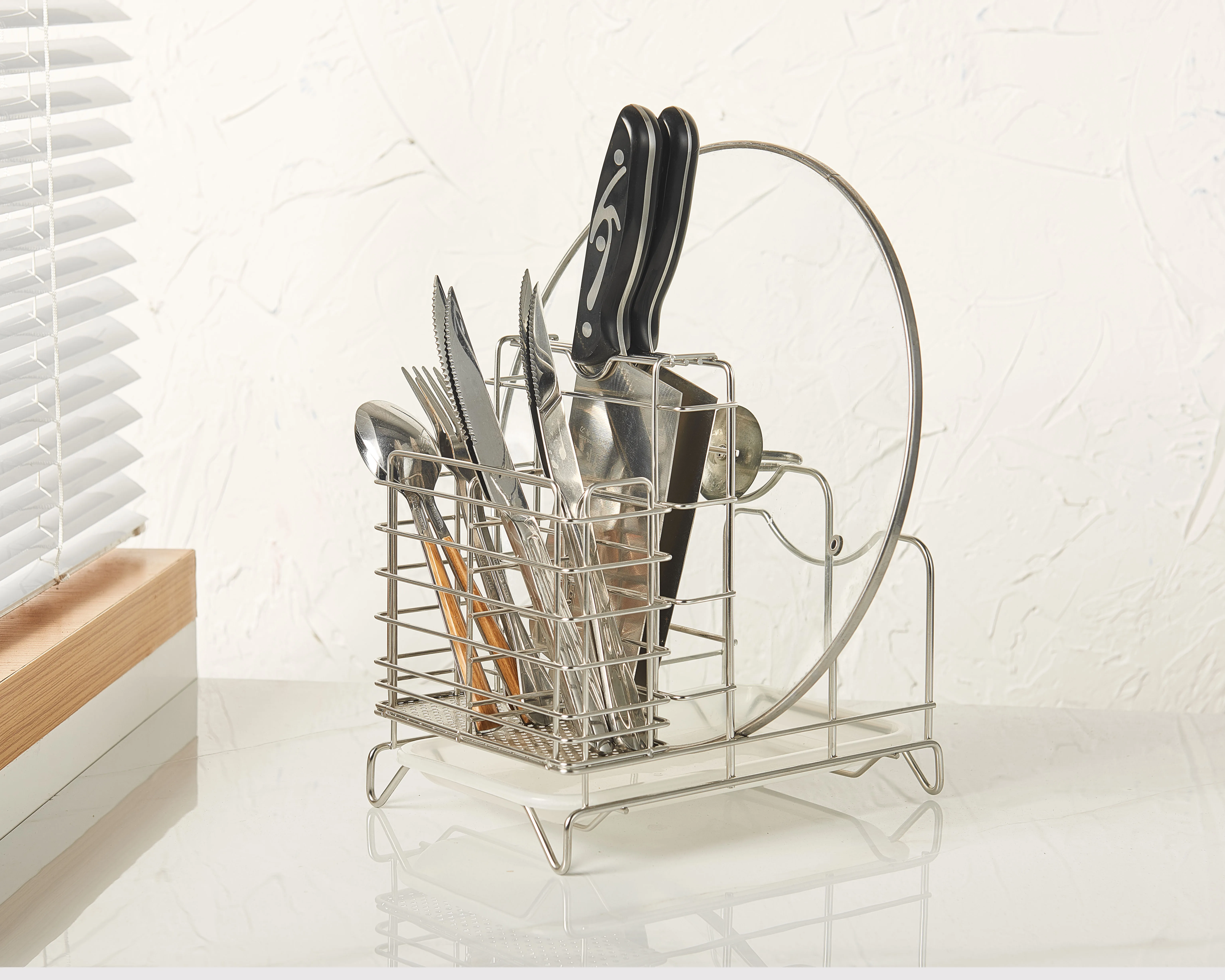 Kitchen tableware stainless spoon and fork knife storage holder