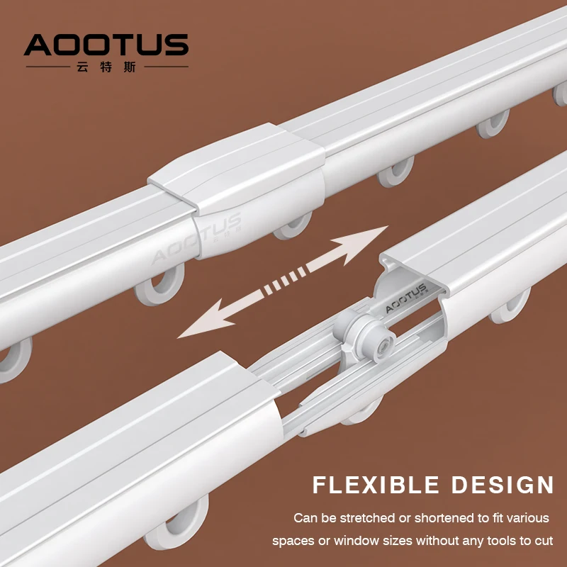 Telescopic Curtain Track Set Adjustable Design Room Divider Curtain Rails and Accessories included