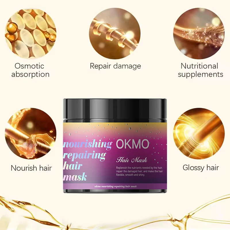 OKMO Coconut oil Moisturize Repair Hair mask for Damaged Hair Protein Ginger Strong Formula Renew Silky Shiny Healthy Hair mask