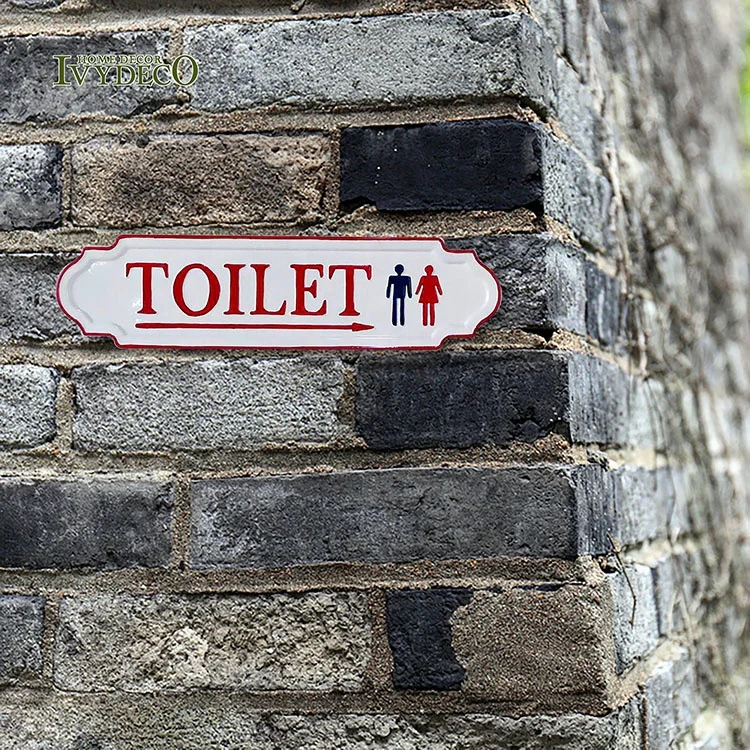 IVYDECO Железный знак для унитаза, табличка с именем унитаза, горячая распродажа, металлические таблички для унитаза