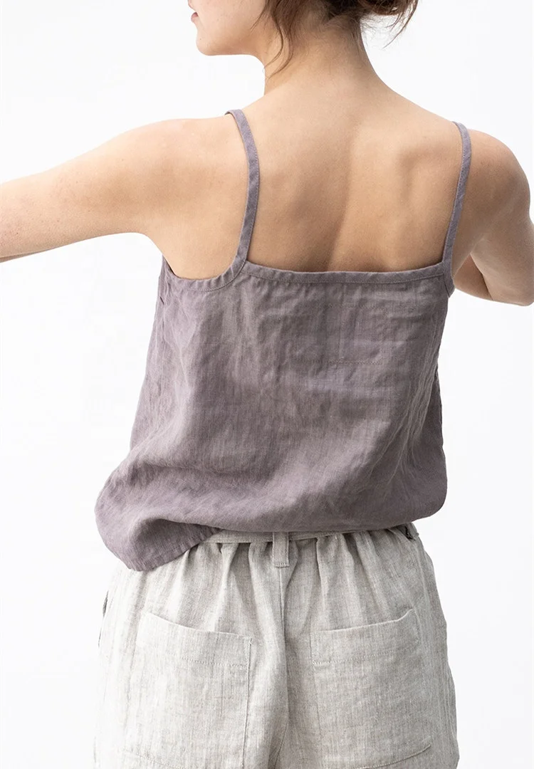 Sustainable 100% Linen Camisoles and Tank-Tops Cute Summer Tops for Women