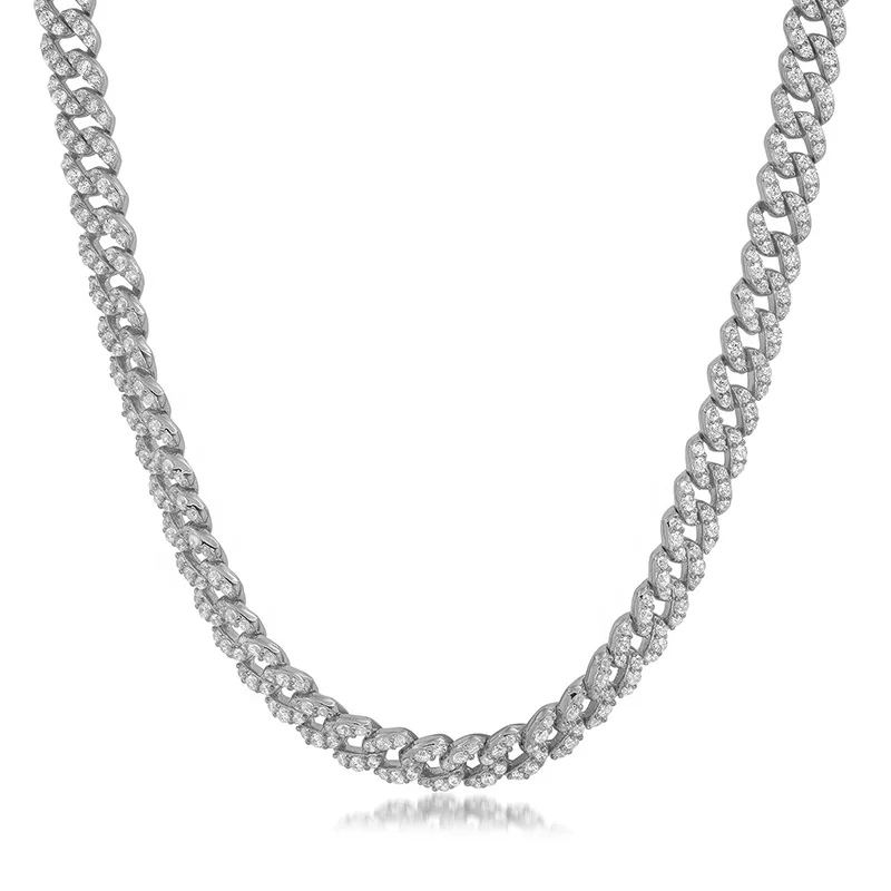 2022 new 925 gold 6mm argent pur italian iced out bling hip hop jewelry diamond moissonite cuban link chain 925 sterling silver