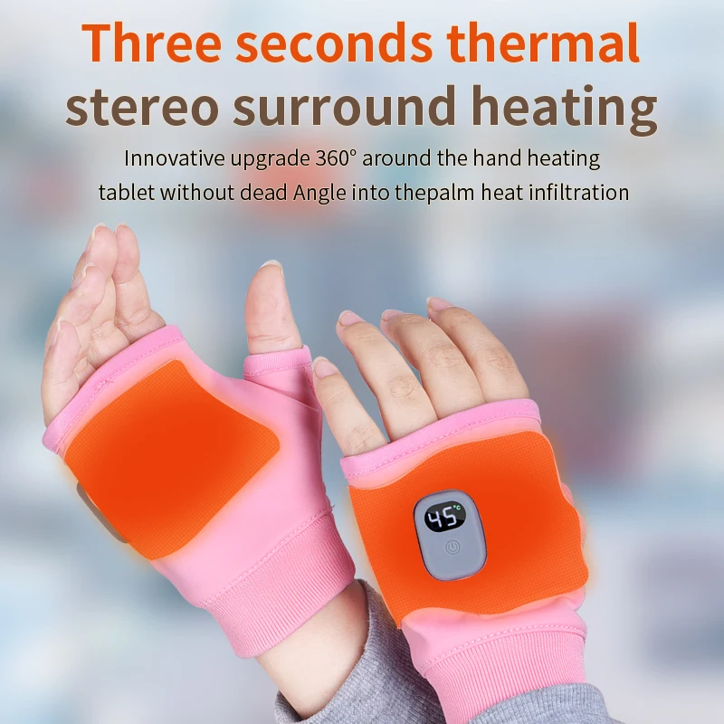 3 Temperature Modes Electric Heated Gloves Women for Hiking Fishing Camping Hunting Skiing Rechargeable Winter Gloves Black